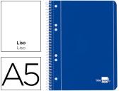 CADERNO ESPIRAL LIDERPAPEL CAPA AZUL 80 FLS.A5 LISO