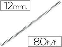 Espiral metalico q-connect 56 4:1 12mm 1mm caixa de 200 unidades.