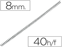 Espiral metálico q-connect 64 5:1 8mm 1mm caixa de 200 unidades.