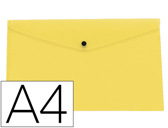 Bolsa porta documentos liderpapel com mola din A4 amarelo fluor opaco 50 folhas