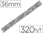 Espiral q-connect metalica 64 5:1 36mm 1,2mm caixa de 25 unidades