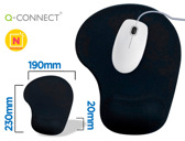 Tapete para rato q-connect com apoio de pulsos de gel cor preto