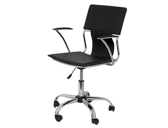 Cadeira de escritorio q-connect com rodas regulavel em altura simi pele preta 860+90x480x440 mm