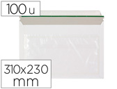 Envelope autoadesivo q-connect porta documentos 310x230 mm janela transparente pack de 100 unidades