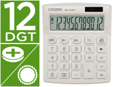 Calculadora citizen de secretaria sdc-812nrwhe eco eficiente solar e a pilhas 12 digitos 124x102x25 mm branca