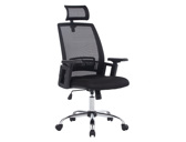 Cadeira de direcao q-connect ergonomica base metal encosto alto com apoio de cabeca ajustavel regulavel em altura 1140+7