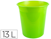 Cesto plastico q-connect verde translucido 13 litros