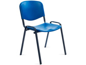 Cadeira rocada confidente estrutura metalica encosto e assento em polimero cor azul