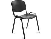 Cadeira rocada confidente estrutura metalica encosto e assento em polimero cor preto