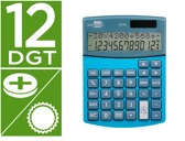 Calculadora liderpapel de secretaria xf28 12 digitos solar e pilhas cor azul 155x115x25 mm