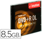 DVD+R DL IMATION CAPACIDADE 8,5GB VELOCIDADEE 8X DUPLA CAPA CAIXA -5 UNIDADES