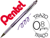 Esferográfica roller metálica pentel bg 208 violeta 0,4 mm ideal para papel e madeira suave secagem rápida 48621