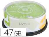 DVD-R Q-CONNECT CAPACIDADE 4,7GB DURACAO 120MIN VELOCIDADEE 16X TORRE DE 25