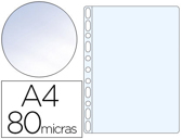 Bolsa catalogo q-connect din a4 80 microns cristal caixa de 100 unidades