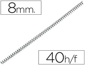 Espiral metalico q-connect 56 4:1 8mm 1mm caixa de 200 unidades.