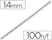Espiral metálico q-connect 56 4:1 14mm 1mm caixa de 100 unidades.