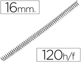 Espiral metálico q-connect 56 4:1 16mm 1,2mm caixa de 100 unidades.