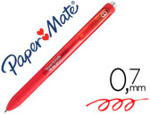 Esferográfica paper mate inkjoe retrátil gel pen traço 0,7 mm vermelho.