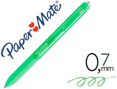 Esferográfica paper mate inkjoe retrátil gel pen traço 0,7 mm verde lima.