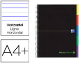 Caderno espiral oxford ebook 5 capa extradura din a4+ 120 f pautado cores sortidas touch