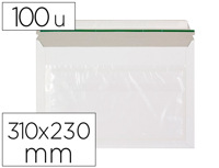 Envelope autoadesivo q-connect porta documentos 310x230 mm janela transparente pack de 100 unidades