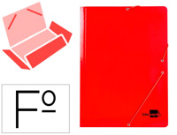 Pasta liderpapel de elasticos folio 3 abas cartao plastificado cor vermelho