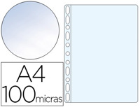 Bolsa catalogo q-connect din A4 100 mc cristal caixa de 100 unidades